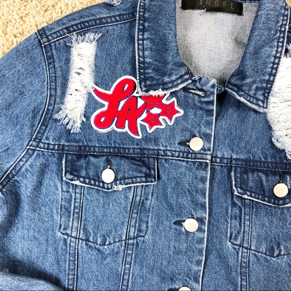 Tinsel Squad distressed patch denim jacket - Picture 5 of 9